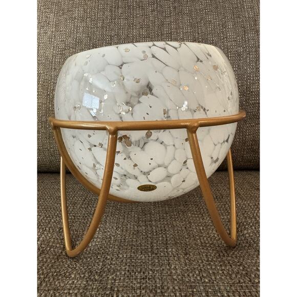 Jewelry Trinket Potpourri Box Bowl Container/Vase with Copper Metal Stand - Picture 3 of 10